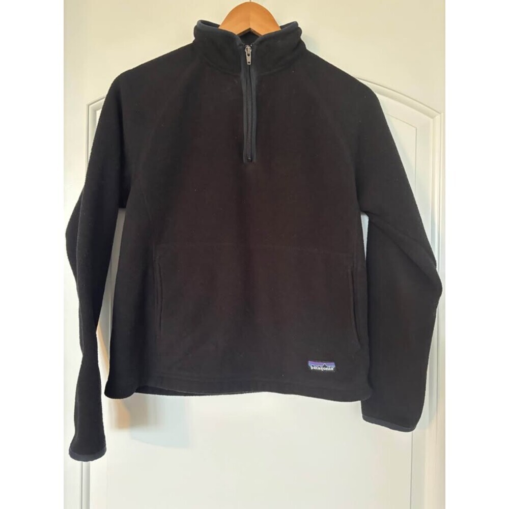 Patagonia Synchilla Marsupial Fleece 1/2 Zip Pullover - Black womens Size M